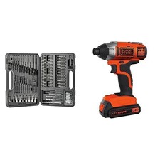 BLACK+DECKER 109pc Combo Set Impact Driver Drill Screwdriver Kit