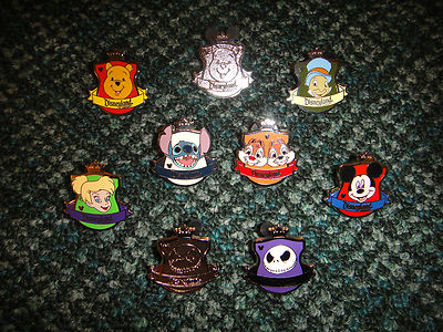 DISNEY PINS HIDDEN MICKEY CREST STITCH CHIP & DALE TINKER BELL