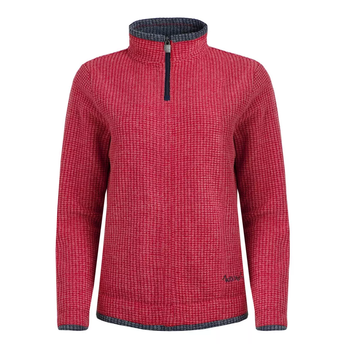 Weird Fish Beyonce Eco Recycled 1 4 Zip Grid Fleece Womens in Berry