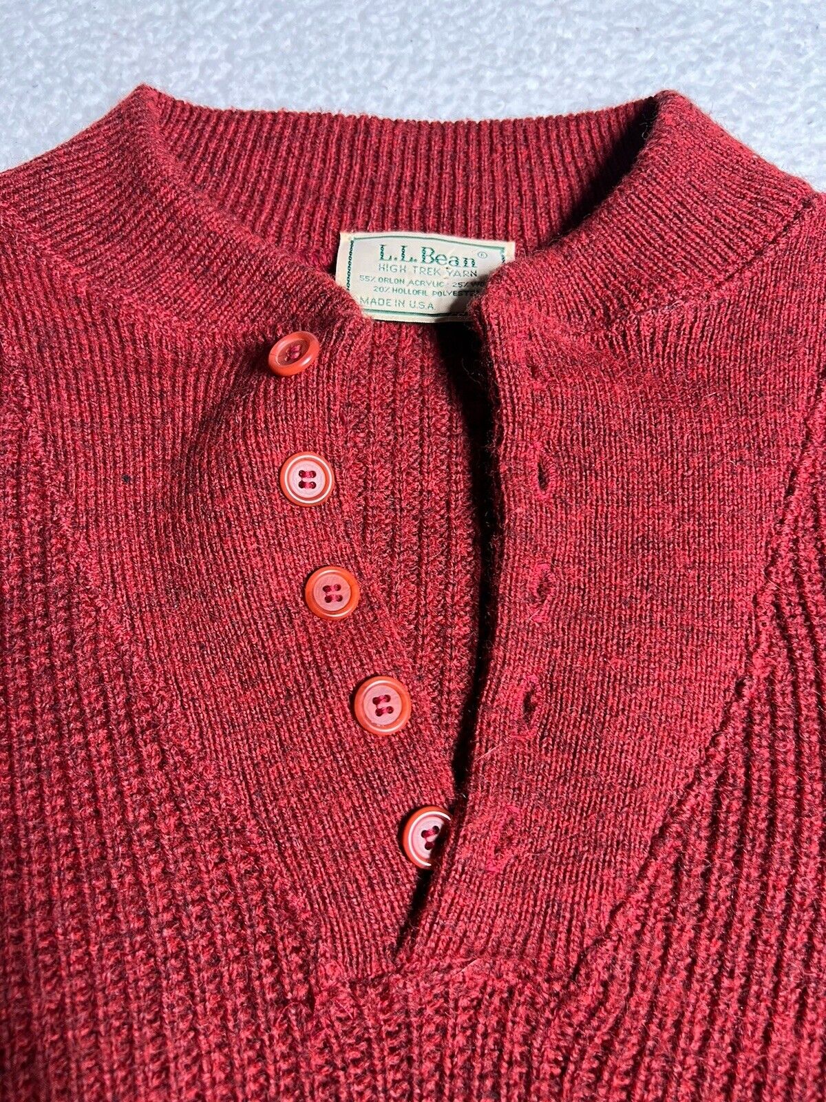 Vintage LL Bean Sweater Mens LARGE Knit High Trek… - image 3