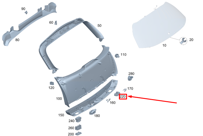 Neu MERCEDES-BENZ C W206 Heckklappen-Offen-Schalter A2068201001 Original
