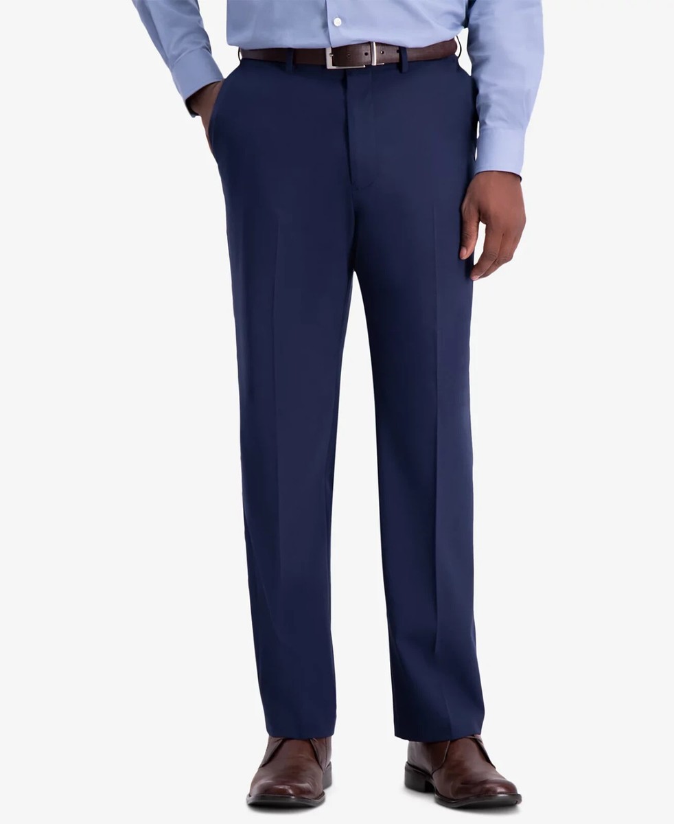 green emerald velvet dress Mens Classic Fit Solid Navy Blue Flat Front Wool Dress Pants, 38