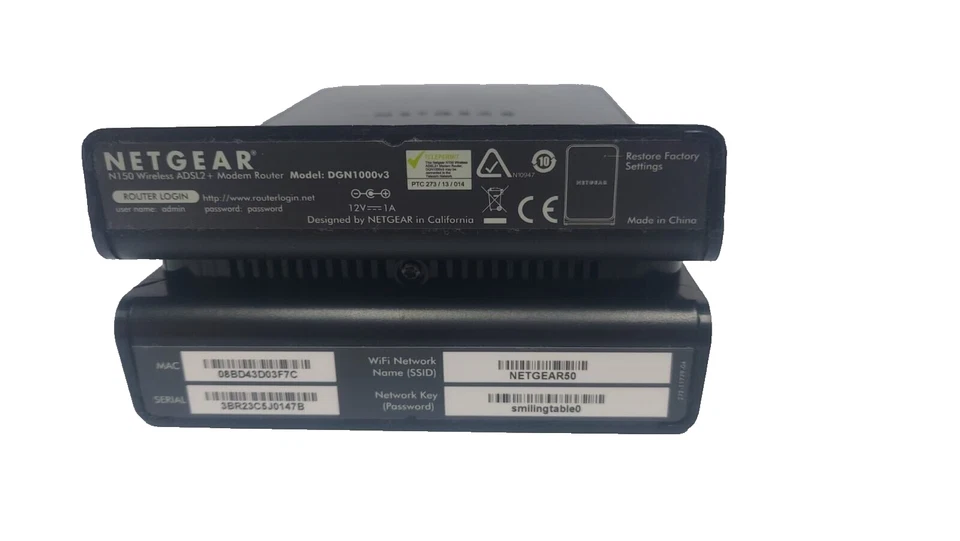 Netgear N150 Wireless ADSL2+ Modem Router DGN1000v3 Without Accessories - Image 2 of 4