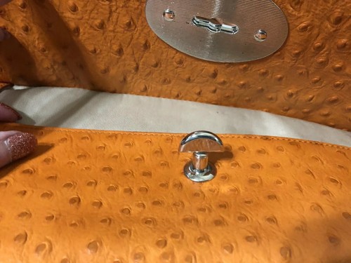 CLAUDIA FIRENZE HERGESTELLT IN ITALIEN LEDER orange GROSSE TASCHE - Bild 2 von 5