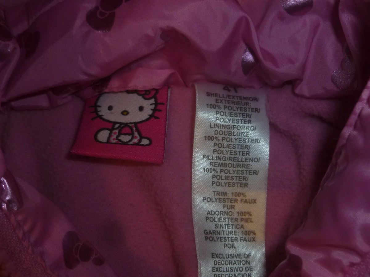 HELLO KITTY SANRIO FULL ZIP JACKET PUFFER GIRL SIZE 4T