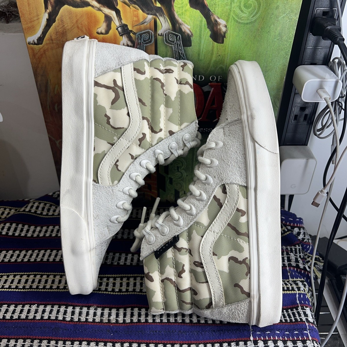VANS SK8-HI CORDURA コーデュラ スケートハイ カモ CAMO Vans Sk8-hi Cordura Camo White Asparagus Sneaker - Men's 9