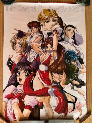 SNK KOF '97 The King of Fighters Gals Promo Poster B2 Anime Gamest Shiranui Rare