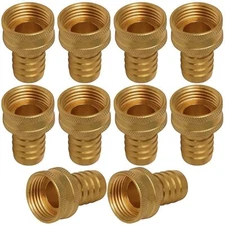 Garden Hose Adapter, 5/8" HB x 3/4" FH Swivel, Brass Lead Free 10 Pack