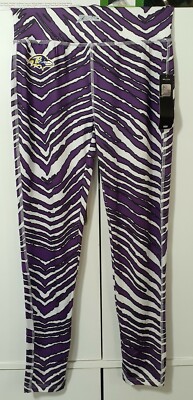 Zubaz Baltimore Ravens NFL Women's Zebra Print Leggings, Size  Medium