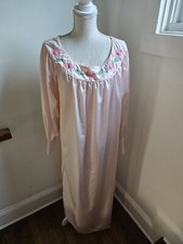 VTG Lily Of France Pink Nightgown Women s Size Medium Long Sleeve Union Made