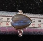 14 X 9mm Labradorite Teardrop Solitaire 925 Ring SZ 7 — photo 1
