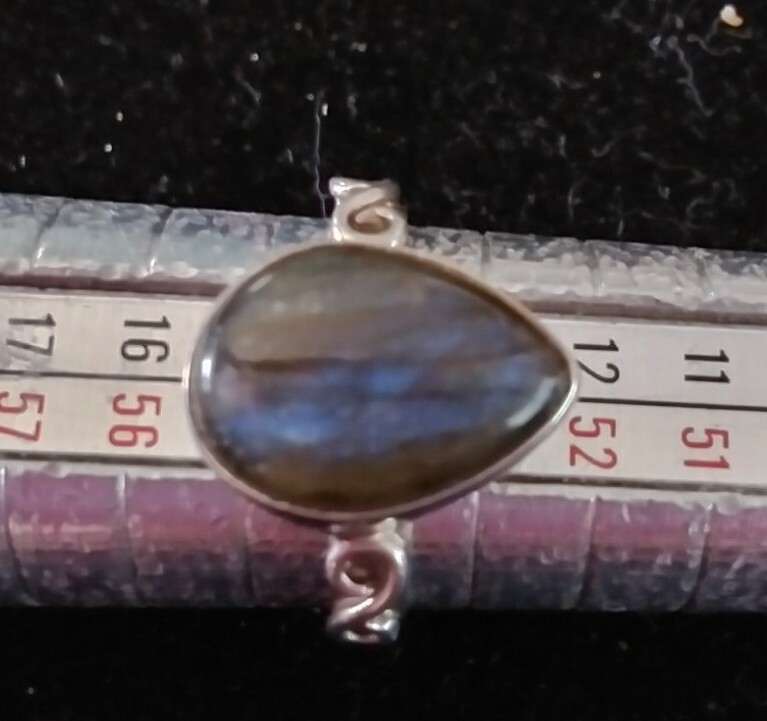 14 X 9mm Labradorite Teardrop Solitaire 925 Ring SZ 7