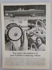 Vintage Mid 60's Cadillac Print Ad 1964 Select Steering Wheel Position