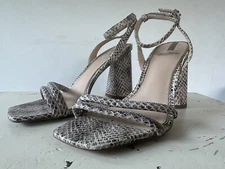 Sam Edelman Kia Roccia Ankle Strap Heels Snake Print Women's Size 9 M