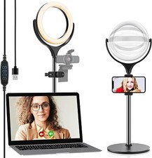 Video Conference 6.0" Clip on Ring Light For Laptop Computer Webcam Light Set