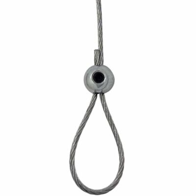 1,5 mm BZP Stahl KUGEL Schlaufe Klemme Anzüge 1 mm - 1,5 mm Durchmesser Drahtseil 