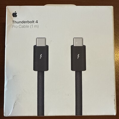 APPLE Thunderbolt 4 USB-C Pro Cable 1 Meter Black Genuine A2804 MU883AM/A USED