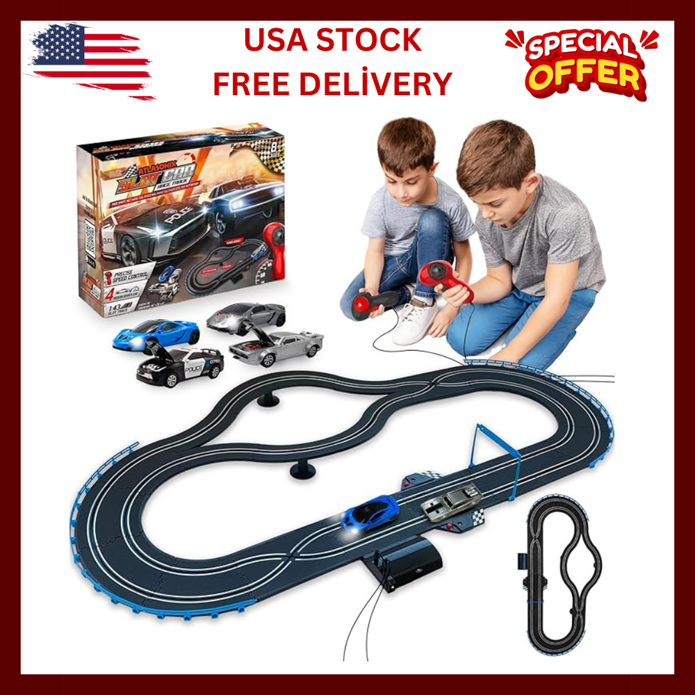 Electric Slot Car Racing Track Set for High-Speed Action  