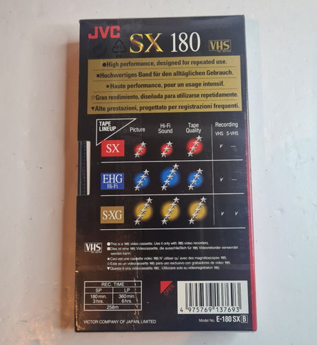 JVC SX High Performance E-180 Blank VHS Tape Cassettes x 10 Boxset New - Picture 8 of 13