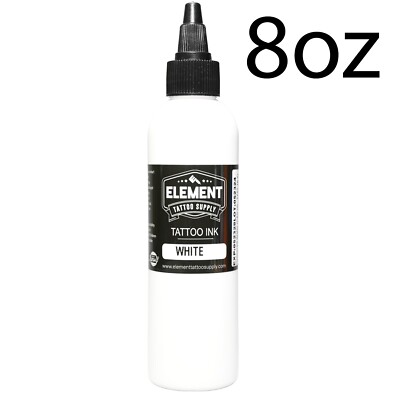 White Tattoo Ink 8oz USA Made Vegan Opaque Highlight Element Tattoo Supply