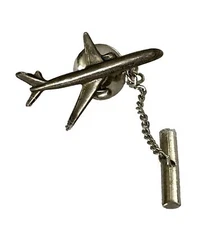 Boeing 747 Tie Tack Airplane Pin Sterling Silver Aircraft
