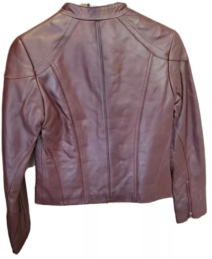 CHAQUETA DE CUERO DE CORDERO ITALIANA GENUINA KNOLES & CARTER Foto 3 de 4