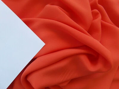 Seidenstoff 58%Polyacryl 42%Seide Crepe de Chine in rotorange 0,50 Meter - Bild 1 von 4