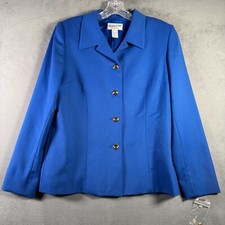 Vintage Pendleton Blazer Jacket Womens 8 Blue Virgin Wool Preppy USA Made NWOT