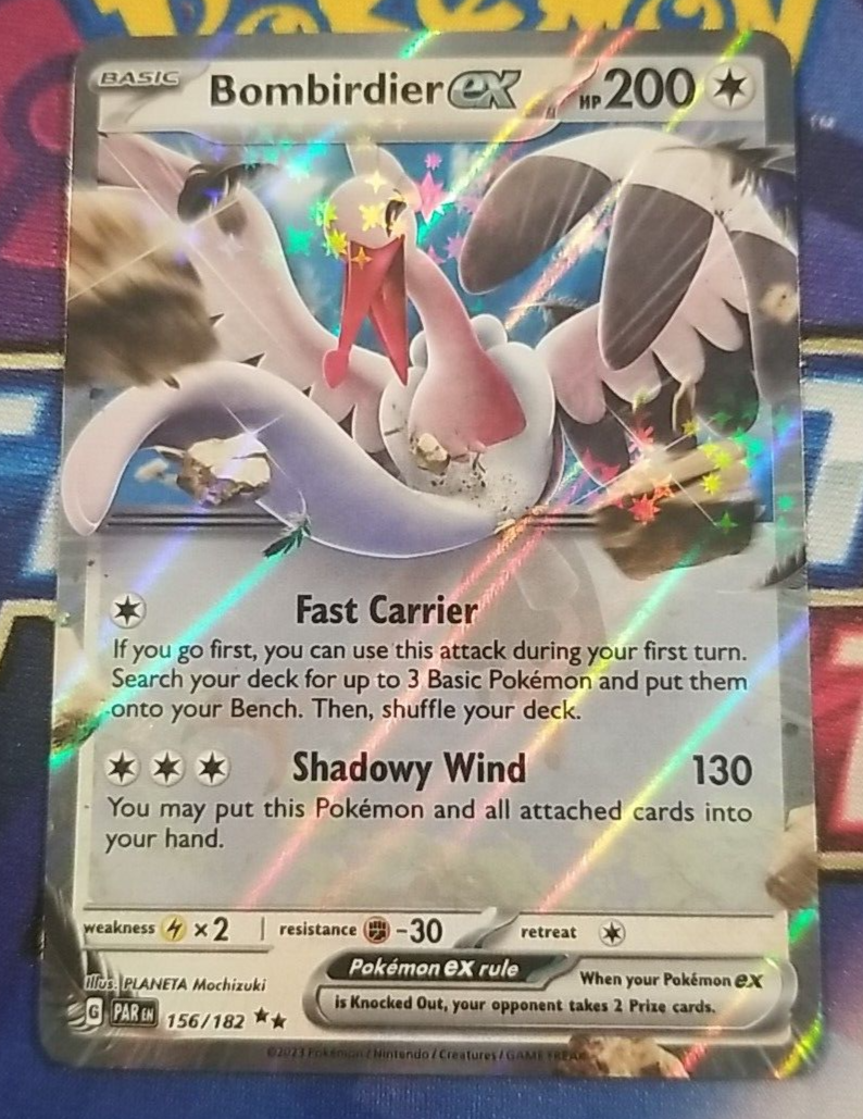 Pokemon Card Bombirdier ex 156/182 Paradox Rift Holo Pokemon Card Bombirdier ex 156/182 Paradox Rift Holo