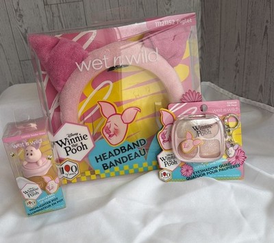 Wet N Wild Disney Winnie The Pooh Piglet Eyeshadow, Highlighter, Headband Lot 3