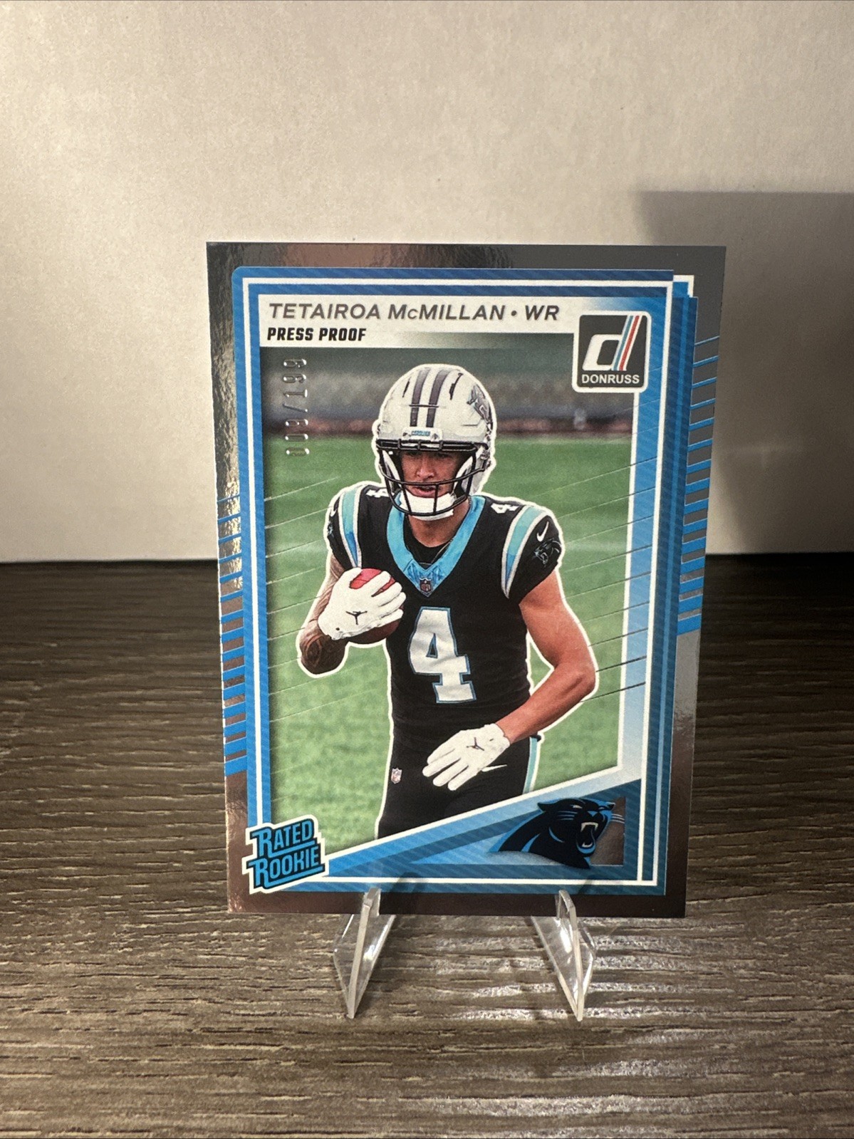 2025 Panini Donruss- Tetairoa McMillan (RC) Silver Press Proof 009 /199 #314