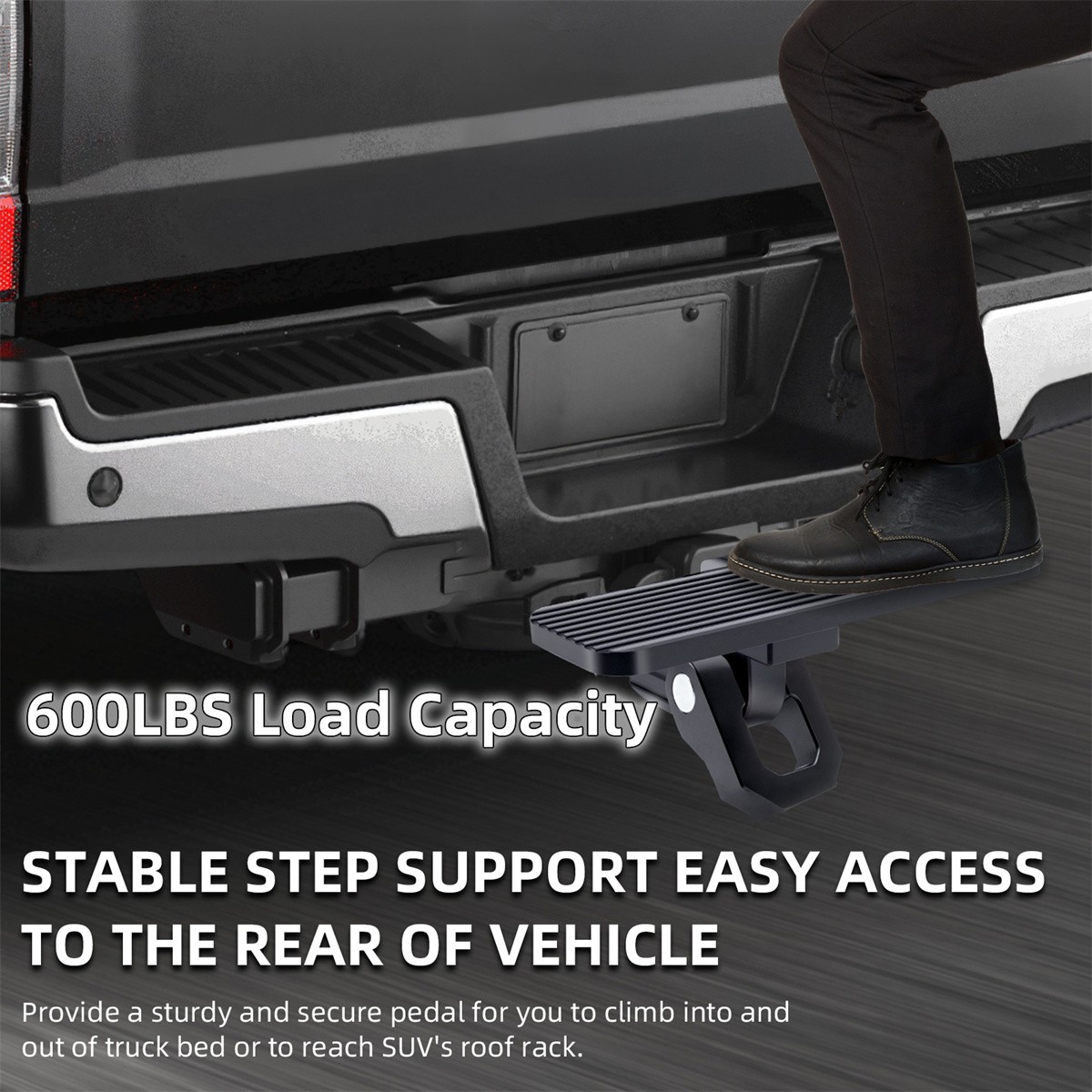 Tow Trailer For 2" Receiver Tow Hitch Step Bar Bumper Guard Receiver Aluminum