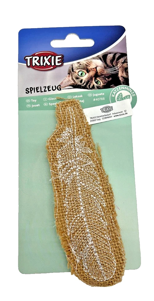 TRIXIE Katzenspielzeug Feder aus Jute mit Katzenminze 13cm Naturmaterial Cat nip - Bild 1 von 4
