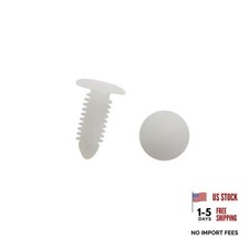 30Pcs White Plastic Rivets Splash Guard Fastener Push Type Clips 7.5 x 6.5mm