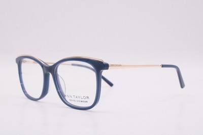 NEW ANN TAYLOR ATP817 C03 BLUE GOLD AUTHENTIC FRAMES EYEGLASSES 49-15