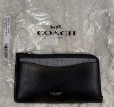 Coach Loved Leather New York Zip Card Case NWT