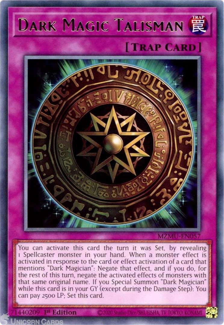 MZMU-EN057 Dark Magic Talisman : Rare 1st Edition Mint YuGiOh Card