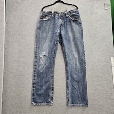 Ariat FR Men Jeans 33X32 Blue Denim M4 Low Rise Boot Bootcut Workwear Logo