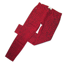 NWT Current/Elliott The Stiletto in Red Warped Leopard Crop Skinny Jeans 26