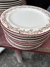 The Country House Collection PRIM BURGUNDY PIP BERRY VINE 8" SALAD SET OF 11