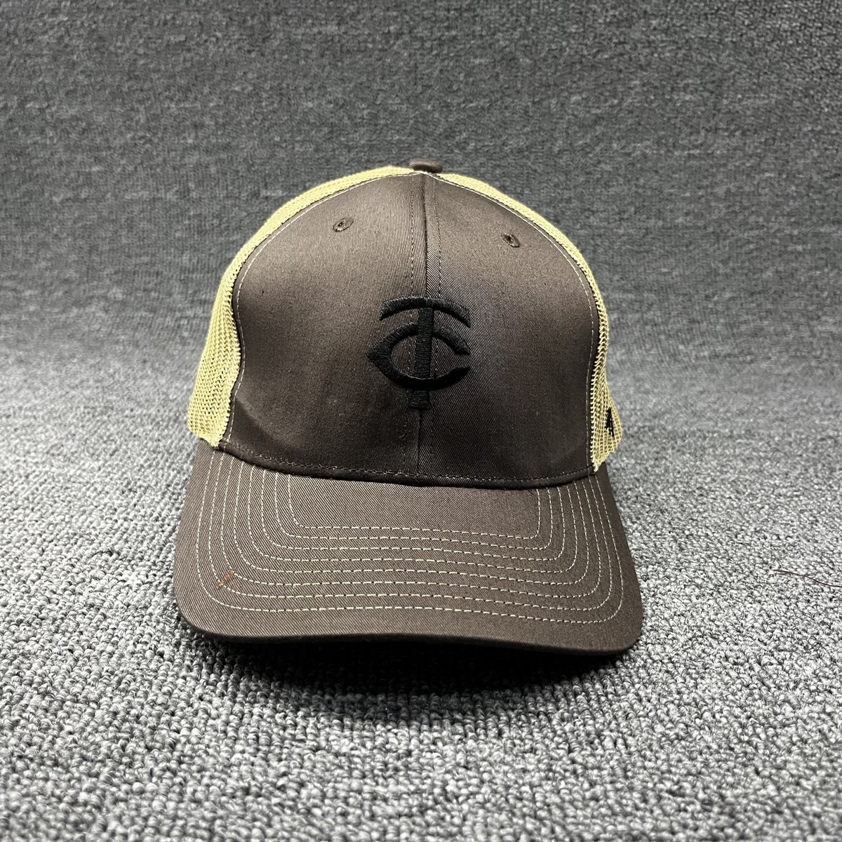 47 Brand Minnesota Twins TC Logo Trucker Hat Brown Tan Mesh Snapback Cap