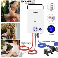 CAMPLUX Portable Gas Hot Water Heater LPG Instant Shower System with Water Pump
