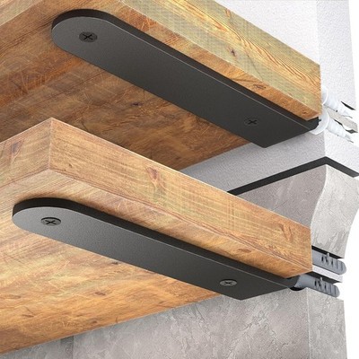 4 Stück Schweberegalträger 15 cm Schwerlast Metall für Wandhängeregale UK