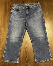 Lee Jeans Women's Size 16M Blue Capri Regular Fit Mid Rise Stretch Denim 34X20 