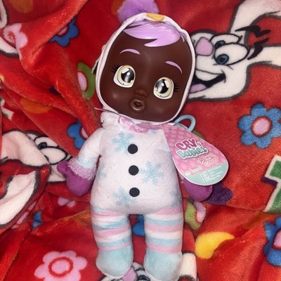 Cry Babies Tiny Cuddles Doll Holly in Snowflake-themed PJ's 10'' NWT