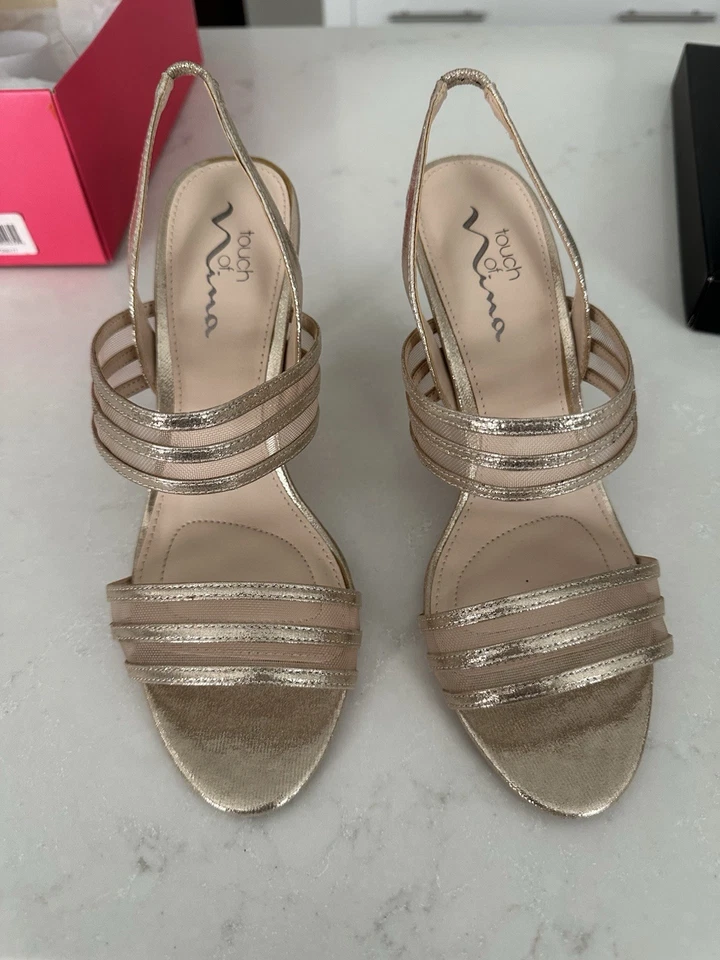 Sandalias de vestir para mujer talla 8M Vernie-FY color topo reflectante Foto 2 de 4