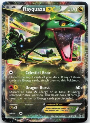 Rayquaza EX 85/124 Holo EX Rare Dragons Exalted Pokemon Near Mint - Image 1 of 4