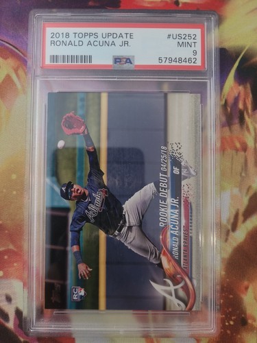 2018 Topps Update #US252 Ronald Acuna Jr. Rookie Debut PSA 9 Mint RC