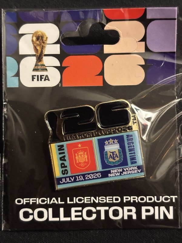 FIFA World Cup Spain vs Argentina Soccer Pin Officially Licensed Multicolor