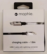 Mophie Fast Charge USB-C to 8-Pin Cable (6FT) - Black